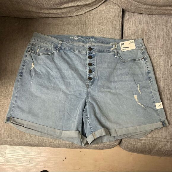 A.N.A A New Approach NEW Light Blue Denim Women's Jean Shorts size 24W - Picture 2 of 7